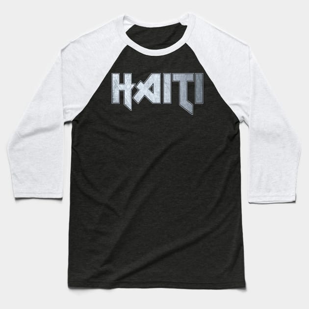 Heavy metal Haiti Baseball T-Shirt by KubikoBakhar